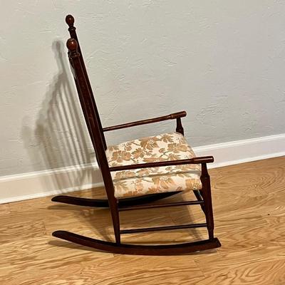 Mahogany ~ Grandma’s Rocking Chair With Upholstered Seat | EstateSales.org