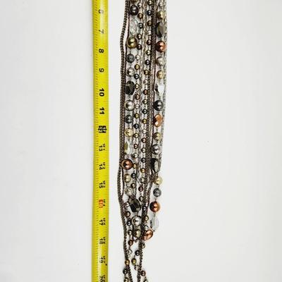 LAYERED METAL MULTI TONED NECKLACE