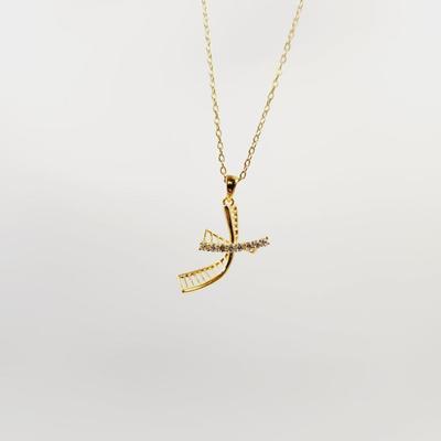 GOLD TONED FAUX DIAMOND DNA NECKLACE
