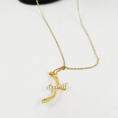 GOLD TONED FAUX DIAMOND DNA NECKLACE
