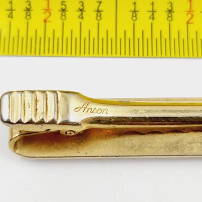 VINTAGE ANSON GT & RHINESTONE TIE CLIP TACK