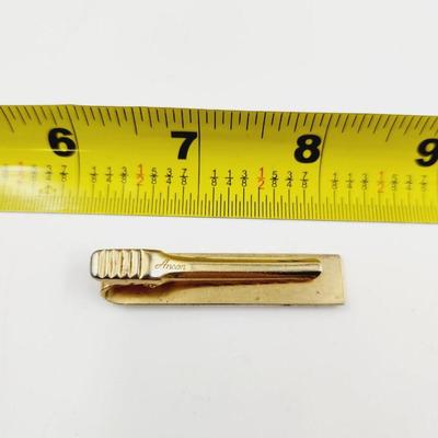 VINTAGE ANSON GT & RHINESTONE TIE CLIP TACK