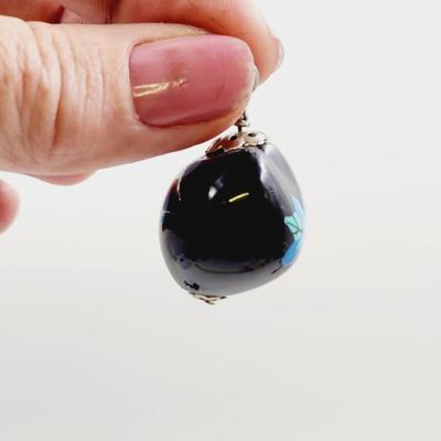 VINTAGE HAND PAINTED SEED PENDANT