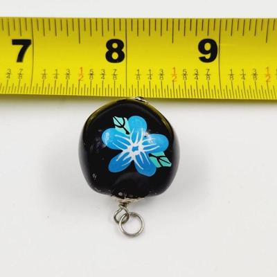 VINTAGE HAND PAINTED SEED PENDANT