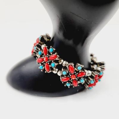 MULTI COLORED FAUX STONE STRETCHY BRACELET