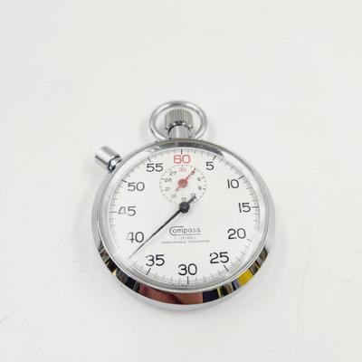 VINTAGE COMPASS STOP WATCH - WORKS