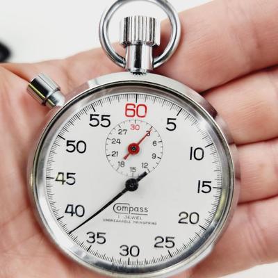 VINTAGE COMPASS STOP WATCH - WORKS