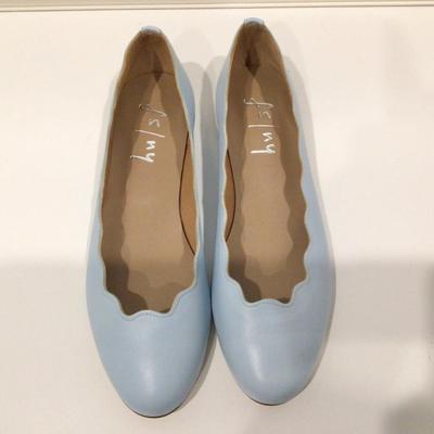 Lot. 8513. FS/NY Scolloped Leather Ballet Flats, 2 pairs, 8.5