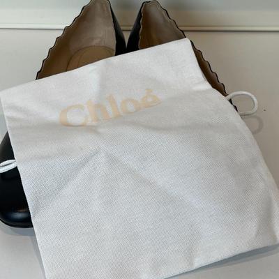 8515. Chloe Scalloped Leather Ballet Flats 8.5