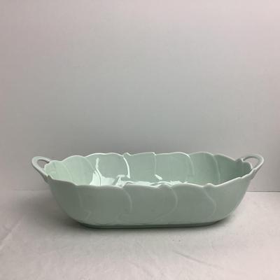 Lot 8426  Two Handled, Oval Porcelain Bowl, Andrea by Sadek / Vintage Chinoiserie Porcelain Celadon Vase