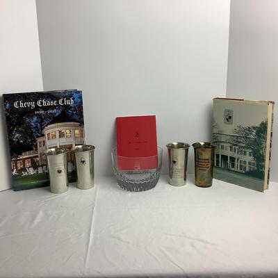 Lot 8521  Chevy Chase Club Books/ Mint Julep Cup / Crystal Bowl