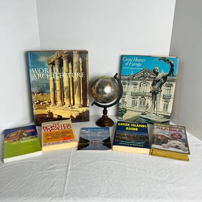 Lot 8524. Travel Books & Small Globe
