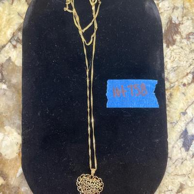 14kt gold chain with heart pendant