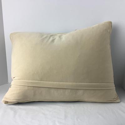 8372 White Floral Needlepoint Down Pillow