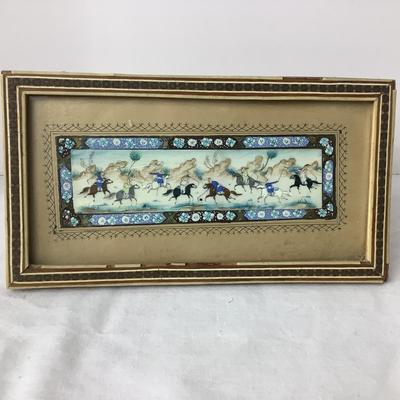 8374 Two Antique Persian Miniature Paintings on Bone