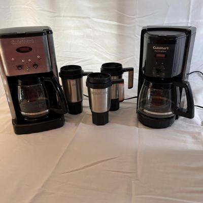 Two Cuisinart Coffee Makers & Thermal Mugs (K-MK)
