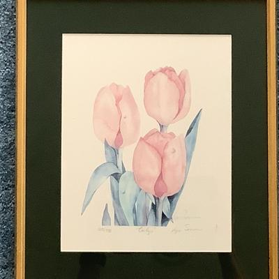 Lot 8542. Signed & Numbered Print of Tulips by. Lyn Snow / Lithographs of Morning Glory and Passion Flowers