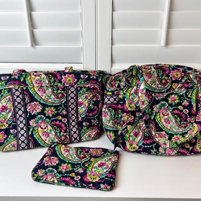 8578 Three Piece Vera Bradley Pink Navy Paisley Bags