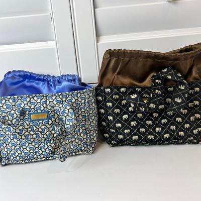 8582 Two Silk Jim Thompson Draw String Bags