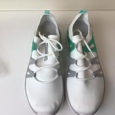 Lot. 8558. STQ White and teal Sneakers, size 9
