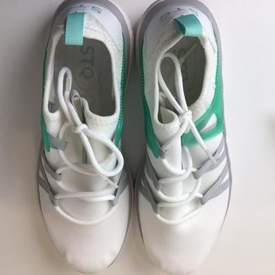 Lot. 8558. STQ White and teal Sneakers, size 9