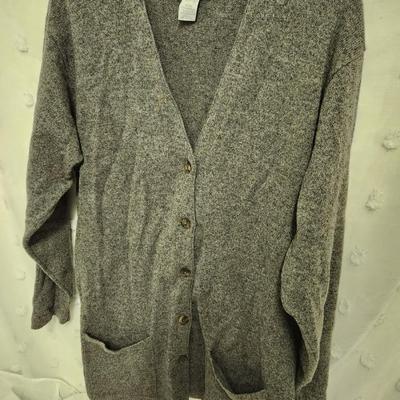 LANDS END WOMENS LARGE 14 - 16 BUTTON UP SWEATER