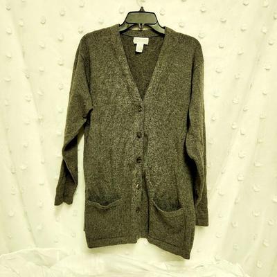 LANDS END WOMENS LARGE 14 - 16 BUTTON UP SWEATER