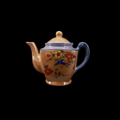 Hand-Painted Japanese Peach Colored Teapot