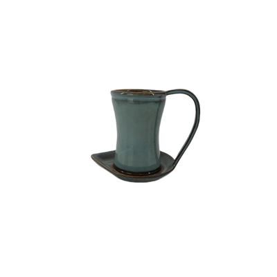 Pottery Mug with Drip Saucer