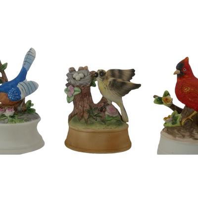 Vintage Bird Musical Figurines