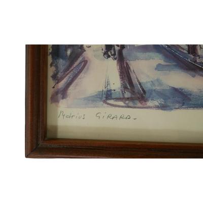 "Paris le FaciÃ© Coeur" by Marius Girard (1927-2014) Signed Watercolor Print