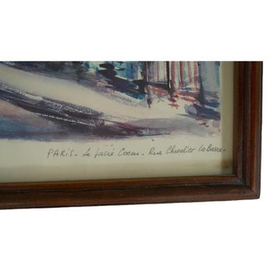 "Paris le FaciÃ© Coeur" by Marius Girard (1927-2014) Signed Watercolor Print