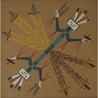 Signed Original Native American Sand Painting by E. Yazzie