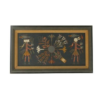 Original "Sacred Plants" Navajo Signed Sand Painting by John Lee Begay