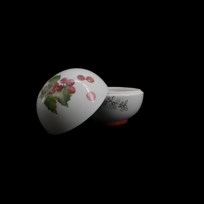 Hand Painted Holly Berry Sphere Jar