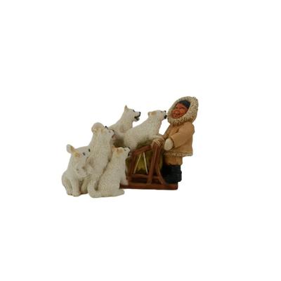 Vintage Laughing Eskimo with Dogs Figurine 