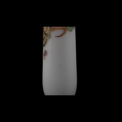 Tall Asian Floral Satin Glass Vase