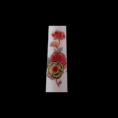 Tall Asian Floral Satin Glass Vase