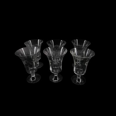 (6 pcs) Vintage Etched Holiday Glassware