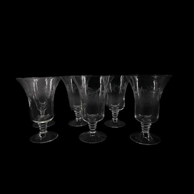 (6 pcs) Vintage Etched Holiday Glassware 