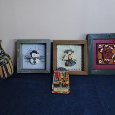 LOT 94.  HOME DECOR ART AND BOTTLE