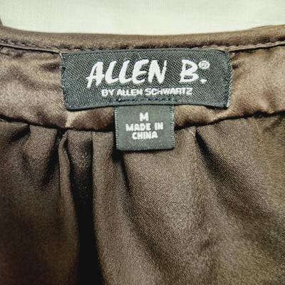 ALLEN B SIZE MEDIUM CHOCOLATE COLORED RUFFLED BLOUSE