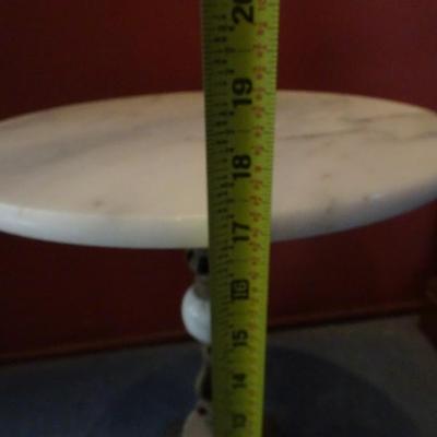LOT 99  VINTAGE MARBLE AND BRASS TABLE