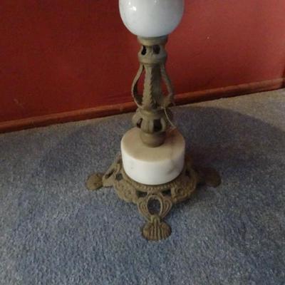 LOT 99  VINTAGE MARBLE AND BRASS TABLE