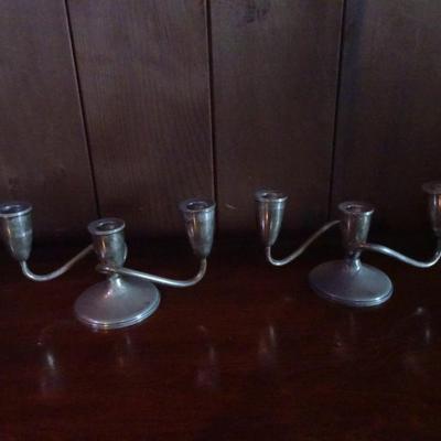LOT 109. WEIGHTED STERLING SILVER CANDLE HOLDERS