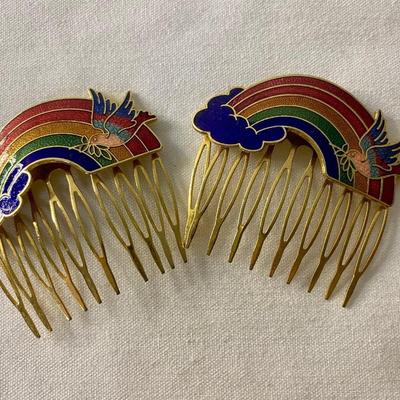 VINTAGE 80â€™S RAINBOW HAIR COMBS
