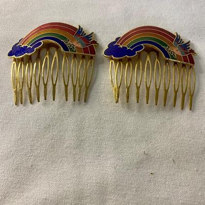 VINTAGE 80â€™S RAINBOW HAIR COMBS