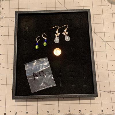 #26 Two Pair White/Colored Earrings- A12