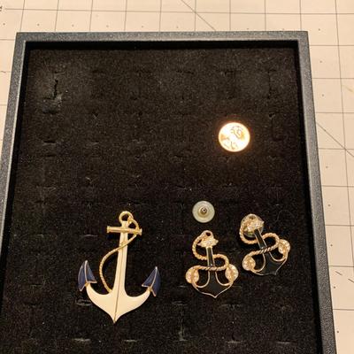 #33 Anchor Earrings and Pin-A19