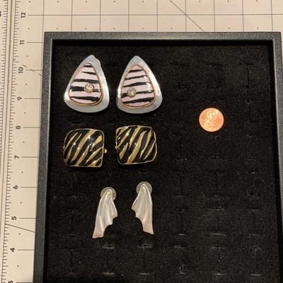 #34 Clip on Zebra Earrings and More-A20